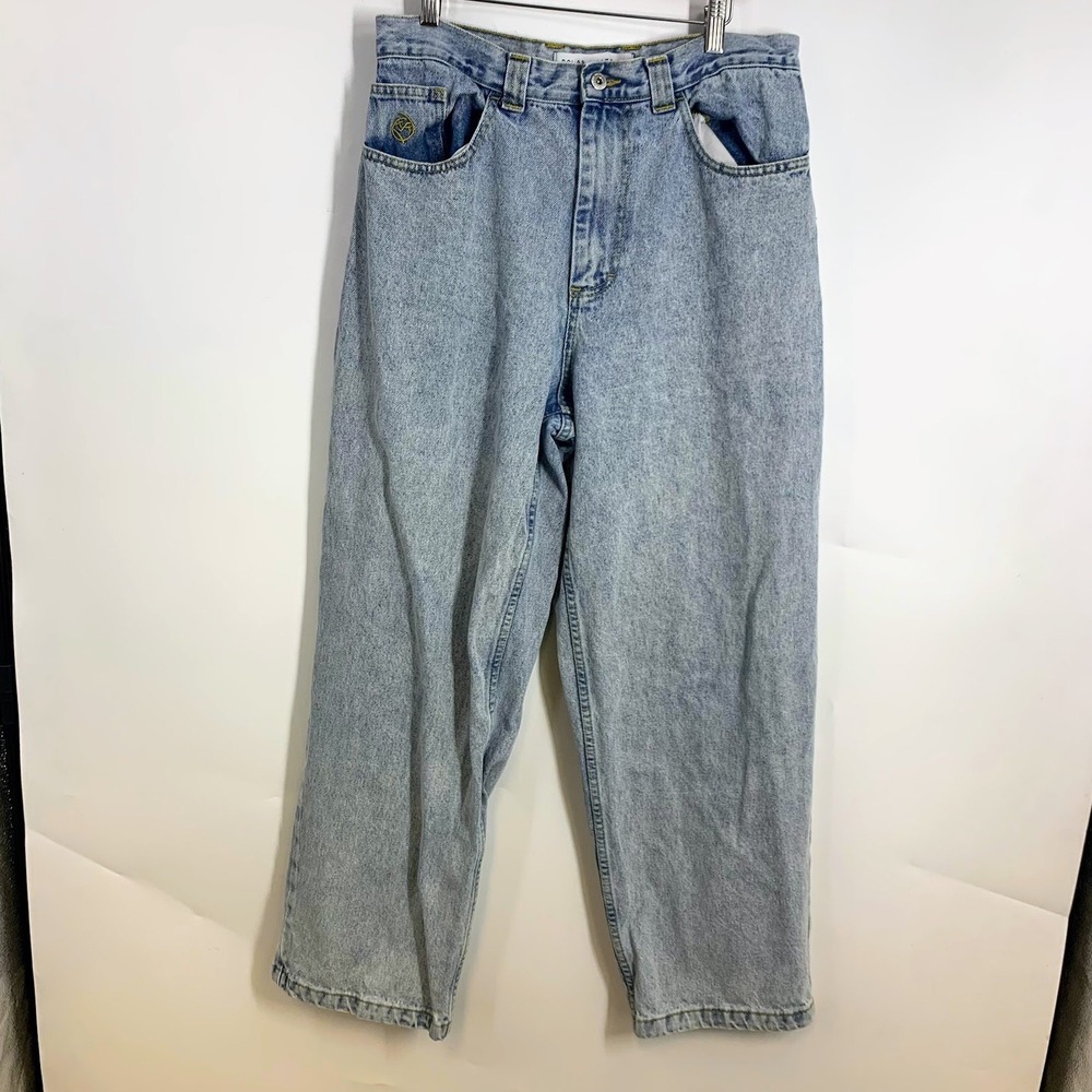 Polar‎ Skate Co Big Boy Jeans Light Blue Acid Wash Baggy Skater Denim Mens